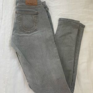 True religion grey skinny jeans size 28
